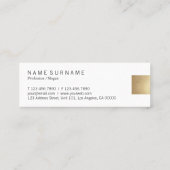 エレガントでモダンなパステル調の灰色の勾配の金ゴールドのロイヤリティ スキニー名刺 (裏面)