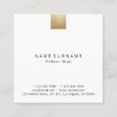 エレガントでモダンなパステル調の灰色の勾配の金ゴールドのロイヤリティ スクエア名刺 (裏面)