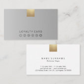 エレガントでモダンなパステル調の灰色の勾配の金ゴールドのロイヤリティ 名刺 (正面/裏面)
