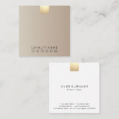 エレガントでモダンなパステル調ベージュ勾配の金ゴールドのロイヤリティ スクエア名刺 (正面/裏面)