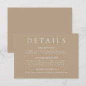 エレガントでモダンなパールトープのウェディング詳細 エンクロージャーカード (正面/裏面)