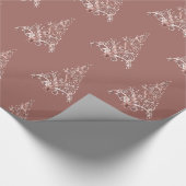 エレガントでモダンなピンクのバラの金ゴールドのクリスマスツリー ラッピングペーパー (角)