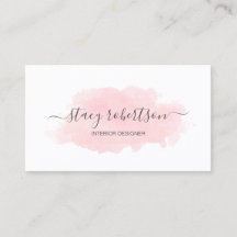 エレガントでモダンなピンクの水彩画のインテリア・デザイナー