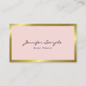 エレガントでモダンなピンクの金ゴールドのイベントプランナーのトレンディー 名刺 (正面)