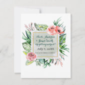 エレガントでモダンなフラワーの「Save the Date」招待状 招待状 (裏面)