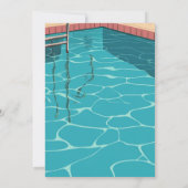 エレガントでモダンなブルーのプールパーティー招待状 招待状 (裏面)