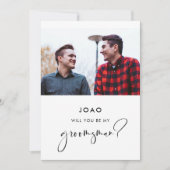 エレガントでモダンなベストマン提案カード 招待状 (正面)