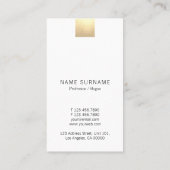 エレガントでモダンなベージュ金ゴールドのアクセントの割引垂直 名刺 (裏面)