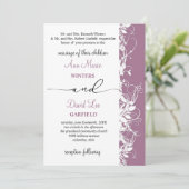 エレガントでモダンなホワイトフラワースクリプトウェディング 招待状 (スタンド正面)