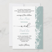 エレガントでモダンなホワイトフラワースクリプトウェディング 招待状 (正面)