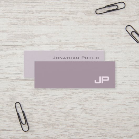 エレガントでモダンなモノグラムの平野の贅沢のサロン スキニー名刺 (正面/裏面インサイチュ)