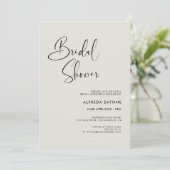 エレガントでモダンなライトサージグリーンのブライズシャワー 招待状 (スタンド正面)