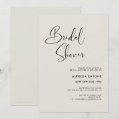 エレガントでモダンなライトサージグリーンのブライズシャワー 招待状 (正面/裏面)