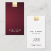 エレガントでモダンなワインのすみれ色の勾配の金ゴールドの垂直 名刺 (正面/裏面)