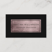 エレガントでモダンな上品のばら色の金ゴールドおよび黒 名刺 (正面)