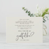 エレガントでモダンな名付け親にお願いするカード 招待状 (スタンド正面)