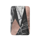 エレガントでモダンな大理石、ばら色の金ゴールド、及び黒い三角形 バスマット (正面縦)