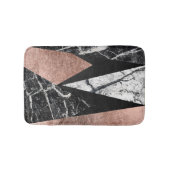 エレガントでモダンな大理石、ばら色の金ゴールド、及び黒い三角形 バスマット (正面)