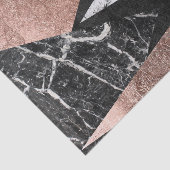 エレガントでモダンな大理石、ばら色の金ゴールド、及び黒い三角形 薄葉紙 (詳細)