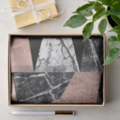 エレガントでモダンな大理石、ばら色の金ゴールド、及び黒い三角形 薄葉紙 (ギフト)