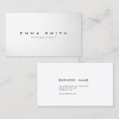 エレガントでモダンな専門の明白な白黒 名刺 (正面/裏面)