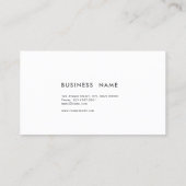 エレガントでモダンな専門の明白な白黒 名刺 (裏面)