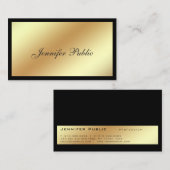 エレガントでモダンな専門の黒い金ゴールドの平野 名刺 (正面/裏面)