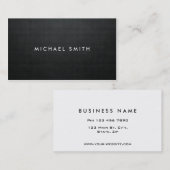 エレガントでモダンな専門の黒く明白なシンプル 名刺 (正面/裏面)