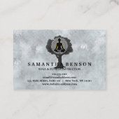 エレガントでモダンな曼荼羅のヨガの姿勢の木のロゴの芸術 名刺 (裏面)