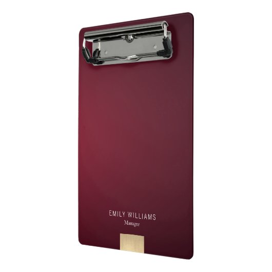 エレガントでモダンな最小主義のすみれ色の勾配の金ゴールド ミニクリップボード (アングル2)