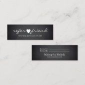 エレガントでモダンな最小主義のハートの紹介カード スキニー名刺 (正面/裏面)