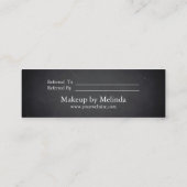 エレガントでモダンな最小主義のハートの紹介カード スキニー名刺 (裏面)