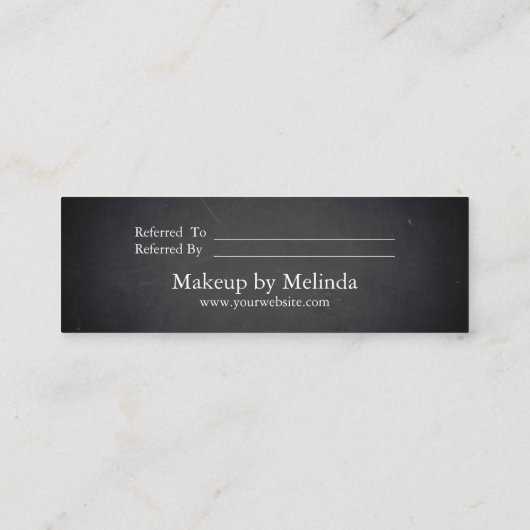 エレガントでモダンな最小主義のハートの紹介カード スキニー名刺 (裏面)