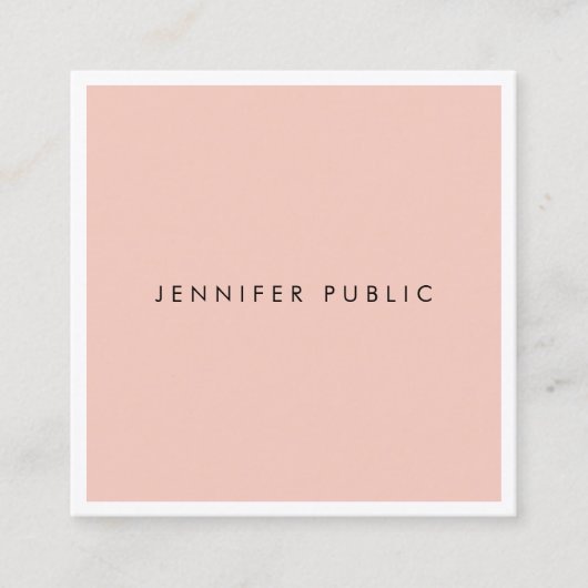 エレガントでモダンな最小主義の明白な専門の豪華 スクエア名刺 (正面)