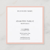 エレガントでモダンな最小主義の明白な専門の豪華 スクエア名刺 (裏面)