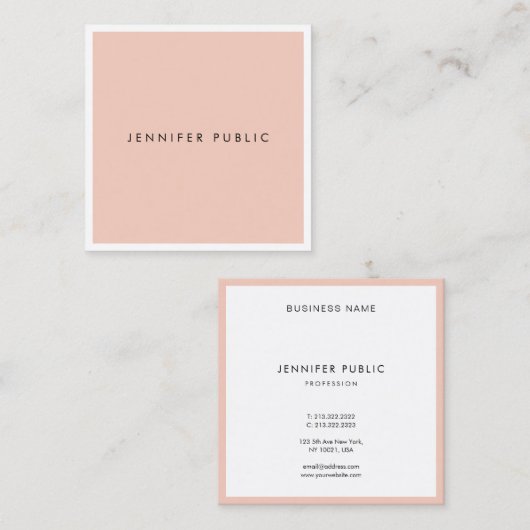 エレガントでモダンな最小主義の明白な専門の豪華 スクエア名刺 (正面/裏面)