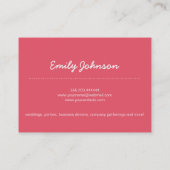 エレガントでモダンな水彩画のハートの名刺 名刺 (裏面)