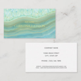 エレガントでモダンな水晶イベントプランナーのメーキャップアーティスト 名刺