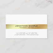 エレガントでモダンな白および金ゴールドのプロフェッショナルの平野 名刺 (正面)