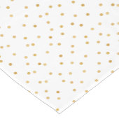 エレガントでモダンな白および金ゴールドの紙吹雪の点 ショートテーブルランナー (コーナー)