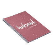 エレガントでモダンな白人のピンクの新婦付添人 ノートブック (右側)