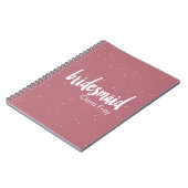 エレガントでモダンな白人のピンクの新婦付添人 ノートブック (左側)