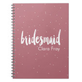 エレガントでモダンな白人のピンクの新婦付添人 ノートブック (正面)