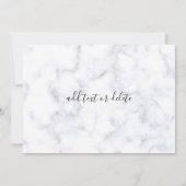 エレガントでモダンな白大理石のブライズメイド 招待状 (裏面)