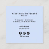 エレガントでモダンな紫色及び青の水彩画の美しい スクエア名刺 (裏面)