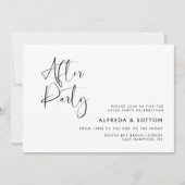 エレガントでモダンな結婚式のアフターパーティー 招待状 (正面)