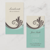 エレガントでモダンな花の花のスタイリッシュで上品なレトロ 名刺 (正面/裏面)