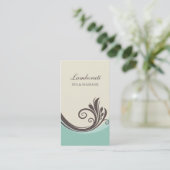 エレガントでモダンな花の花のスタイリッシュで上品なレトロ 名刺 (スタンド正面)