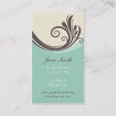 エレガントでモダンな花の花のスタイリッシュで上品なレトロ 名刺 (裏面)