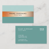 エレガントでモダンな金ゴールドのストライプの平静の名刺 名刺 (正面/裏面)